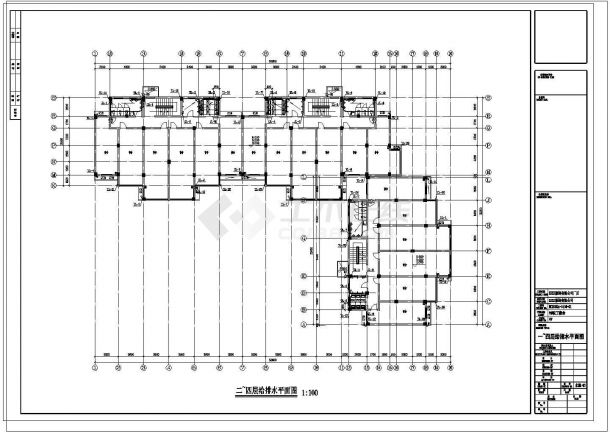 某地区带阁楼6层两栋服装厂宿舍楼给排水施工图（含设计说明）-图二