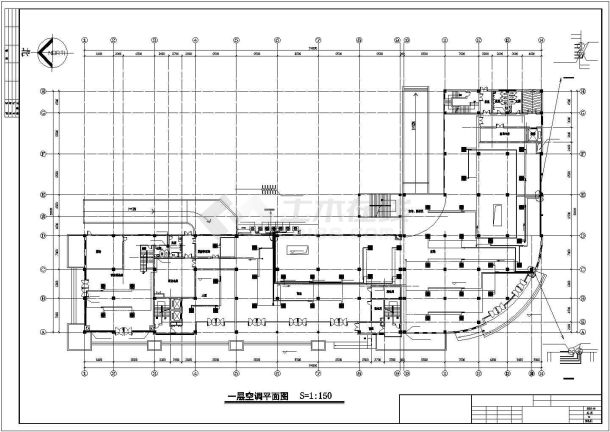 高档综合楼暖通设计CAD平面布置参考图-图一