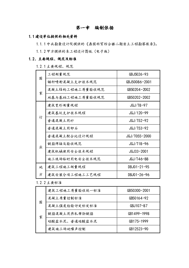 重庆涪陵区某综合楼二期地下人防施工组织设计方案