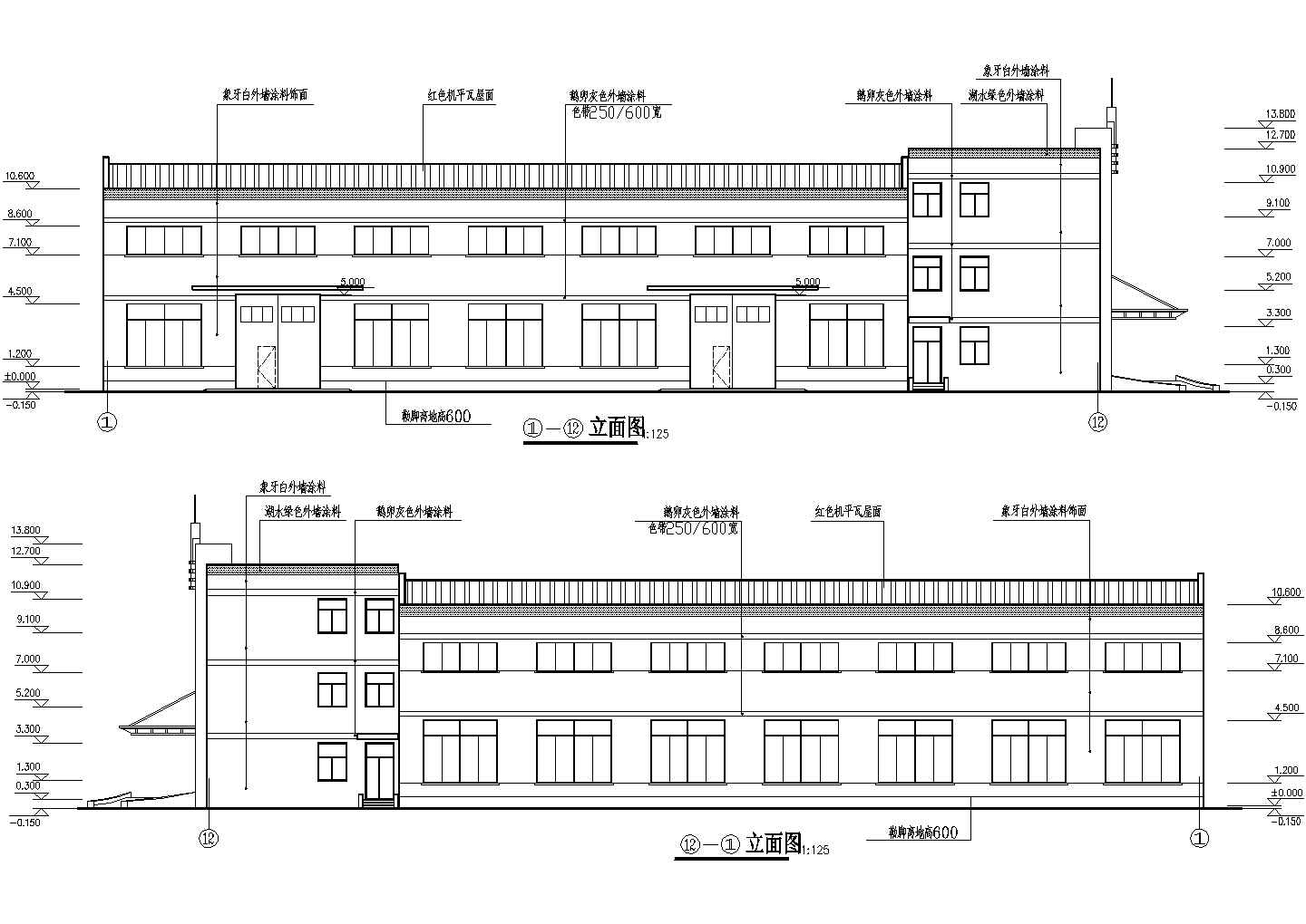 某框架结构三层厂房设计cad全套建筑施工图（甲级院设计）
