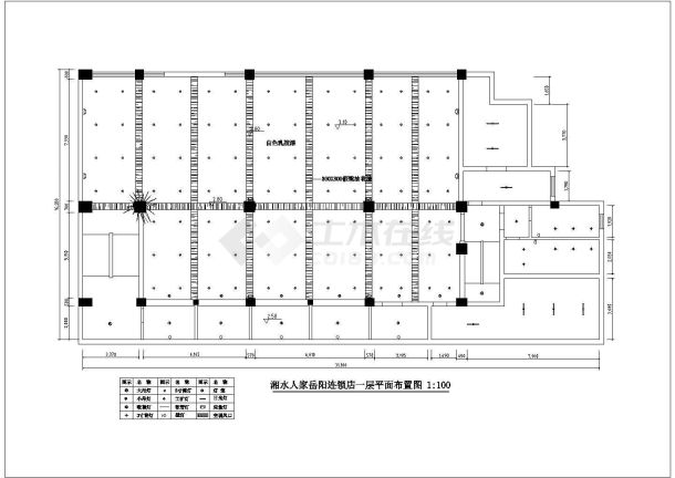 某餐厅连锁店室内装修设计cad全套施工图（标注详细）-图一