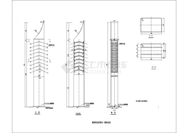 某矮塔柱一般构造CAD设计图-图一