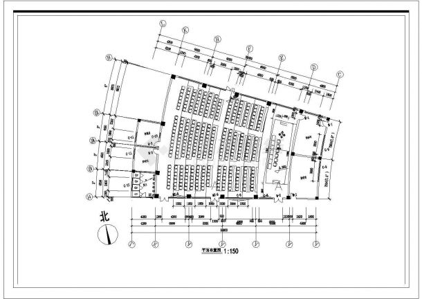 某大学阶梯大会议室室内装修设计cad全套施工图（甲级院设计）-图二