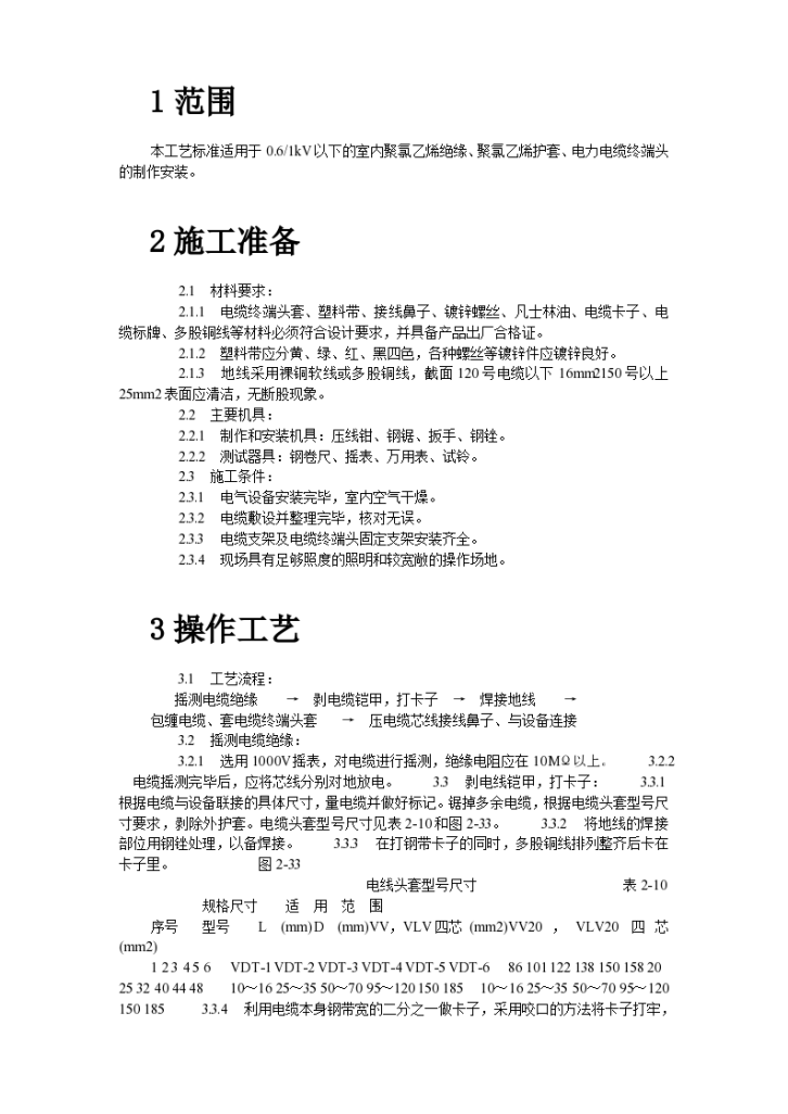 拉萨市某低压电缆头制作安装工程施工组织设计方案-图二