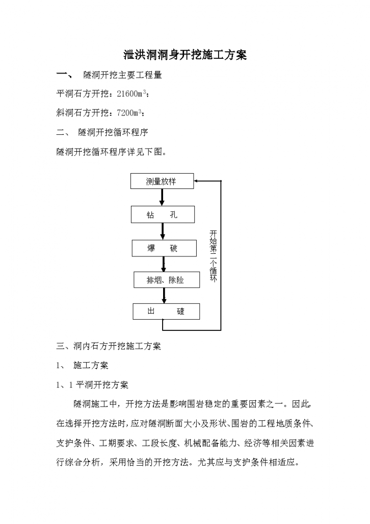 东营市某泄洪洞洞身开挖工程施工组织设计方案-图一