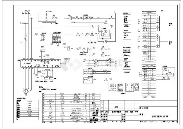 某循环泵变频柜电气CAD设计详细原理图-图一