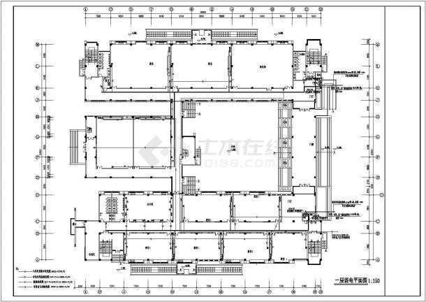 某高等学校五层教学楼（总建筑面积17289平方米）强弱电设计cad全套电气施工图纸（含设计说明）-图二