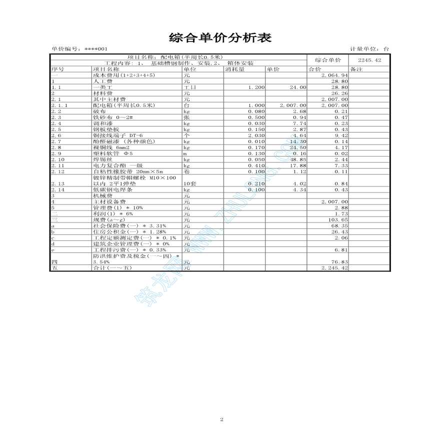 广东省某大型厂房单价分析(电气专业)_pdf-图二