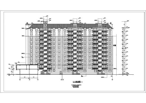 某框架剪力墙结构高层住宅楼设计cad全套建施图（标注详细）-图二