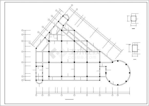 某小区四层会所建筑设计CAD第二方案图-图一