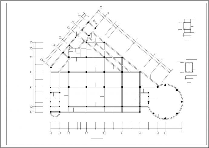 某小区四层会所建筑设计CAD第二方案图_图1
