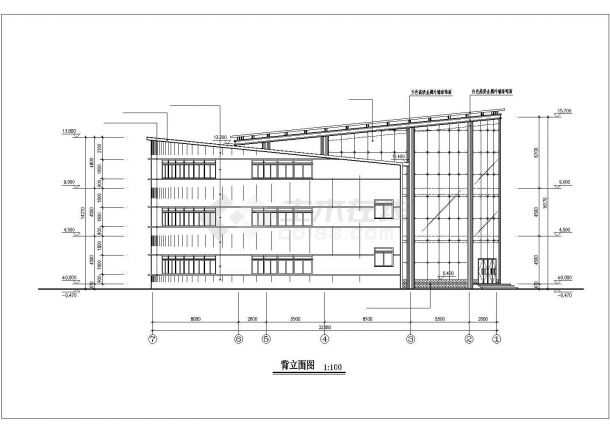 某三层高级小区会所建筑施工cad图(含平立面图，共九张)-图一
