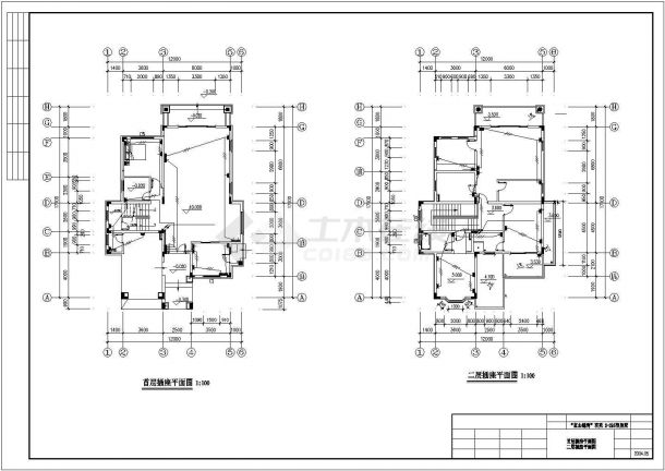 二层别墅电气及防雷系统设计建筑结构施工cad图纸-图二