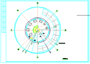 2层圆形经典中餐厅建筑方案设计cad图纸-图一