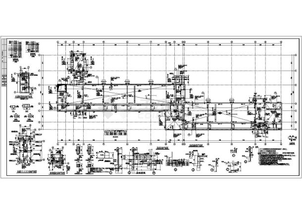 西安某大学框架教学楼结构钢结构CAD施工图-图二