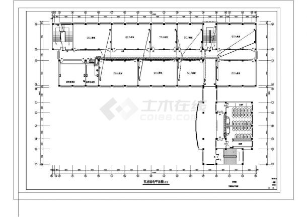 11037.5平方米五层学院教学楼电气设计图纸-图二