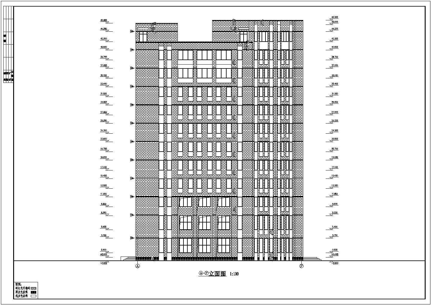 某高层框剪结构办公楼设计cad建筑方案图（甲级院设计）