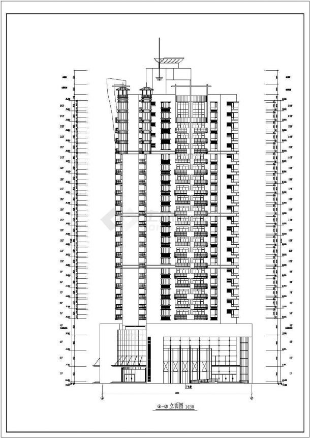 某框架剪力墙结构高层商住楼设计CAD全套建筑施工图纸（甲级院设计）-图二