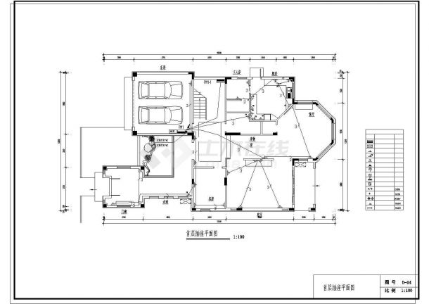三层某别墅电气设计CAD图纸-图二
