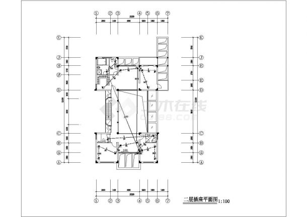 某地联排别墅电气设备施工CAD平面布置参考图-图二