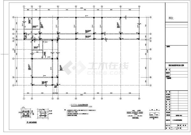 钢结构设计_五层框架结构教学楼工程量计算实例CAD图-图二
