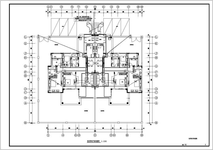 四层双拼叠拼复式私家花园别墅电气施工图纸（标注明细）_图1