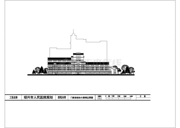 医院设计_某人民医院规划建筑方案CAD图-图一