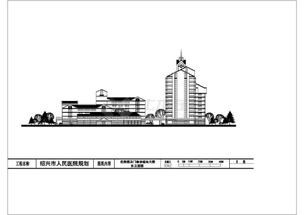医院设计_某人民医院规划建筑方案CAD图-图二