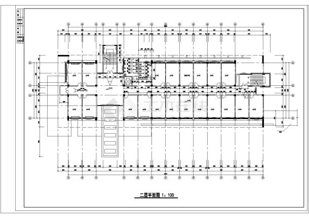 某学校行政办公楼建筑设计平面图-图二