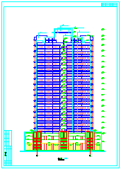 [北京]高层单身公寓建筑cad施工设计图-图一