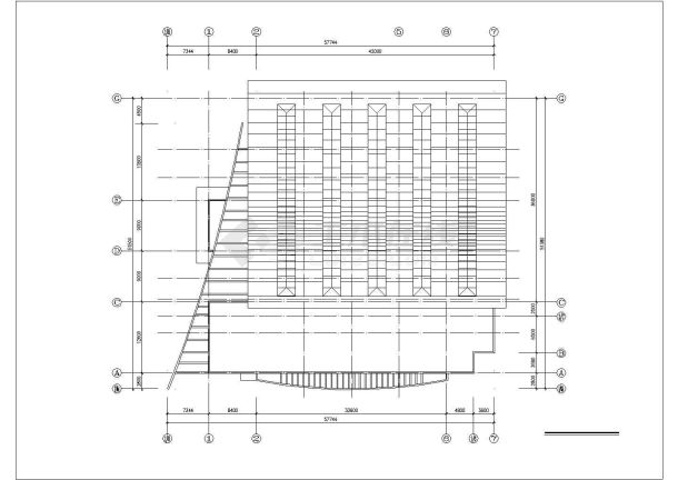 2层5936平方米学校体育馆建筑设计施工cad图，共五张-图一