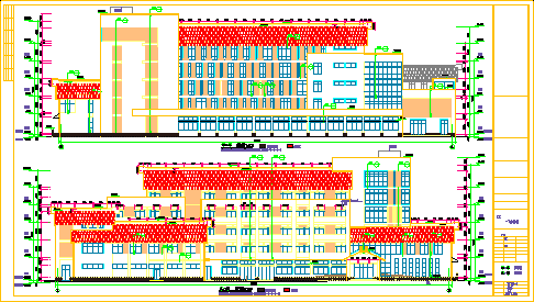 [福建]五层社会福利中心建筑cad设计施工图（含效果图知名设计院）-图二