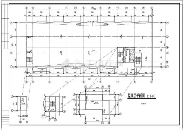 某地12层的学生宿舍建筑设计CAD图-图一