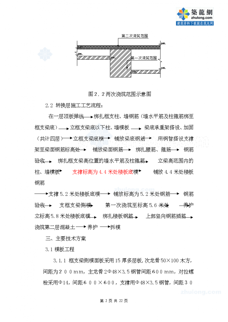 北京某工程框支梁转换层施工方案-图二
