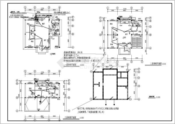 长11.7米 宽10.3米 3层独栋别墅电气节能设计CAD图纸（含设计说明）-图二