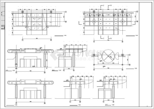 某小区业主会所入口建筑设计CAD方案图-图一