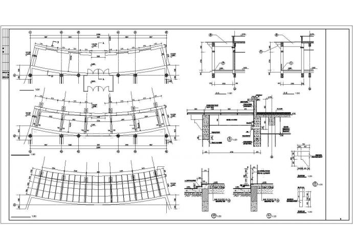 某小区业主会所物业中心入口建筑设计CAD方案图_图1
