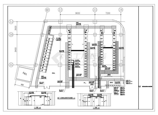 某市工程变配电室结构布置CAD详图-图二