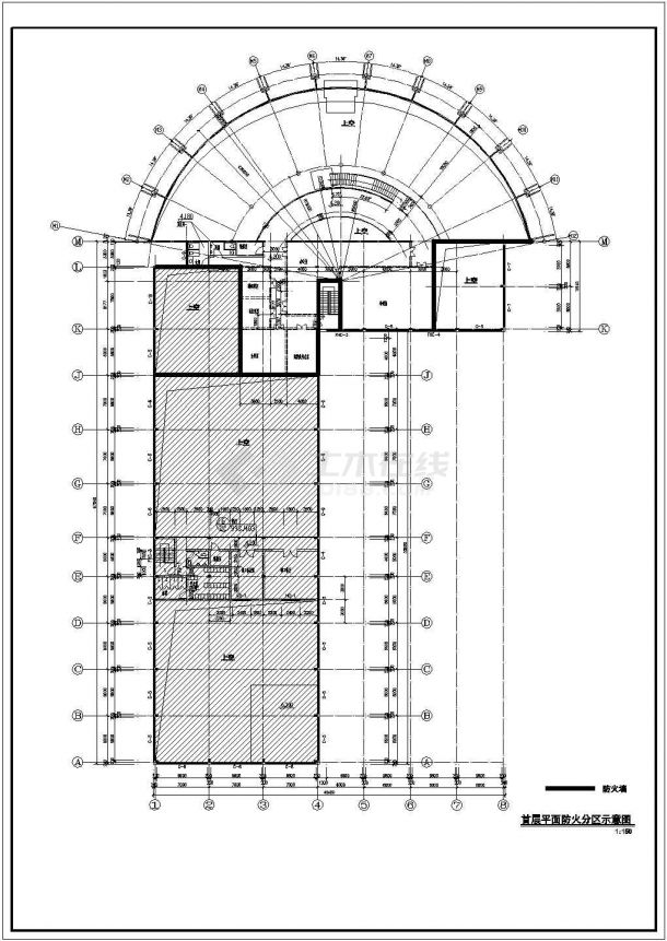 3567平方米二层奔驰4S店建筑设计施工图-图二