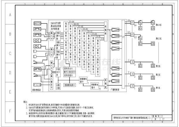 某公共广播系统CAD大样设计完整原理图-图一