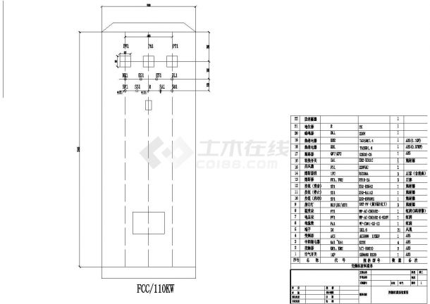 某变频控制柜CAD设计构造大样-图一