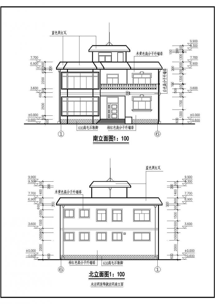 某别墅小型住宅建筑CAD全套施工图纸_图1