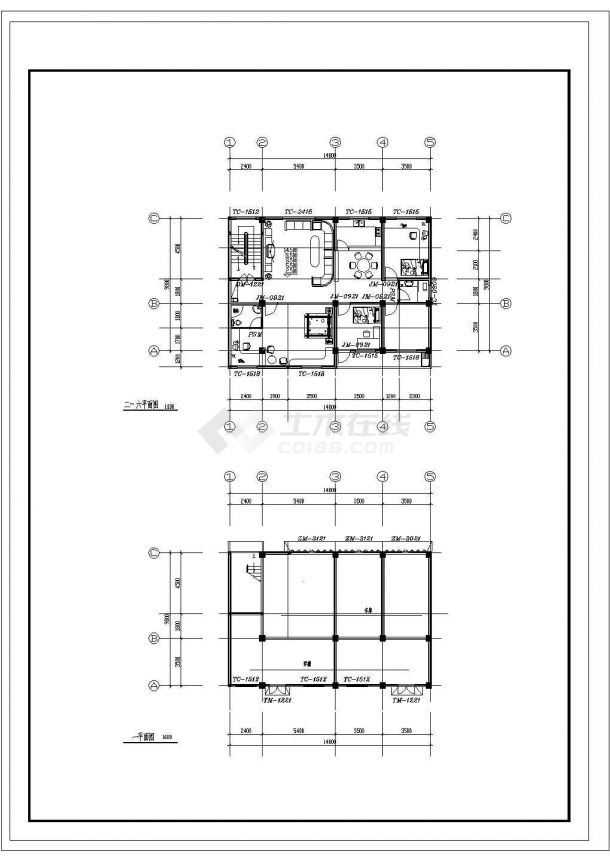某著名小区住宅CAD构造设计详细平面图-图一