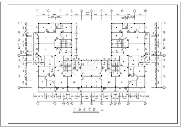某安置楼CAD建筑设计详细施工图-图一