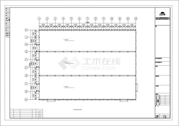 兰州市楚禾路某大型实木家具制造厂单层钢结构厂房建筑设计CAD图纸-图二