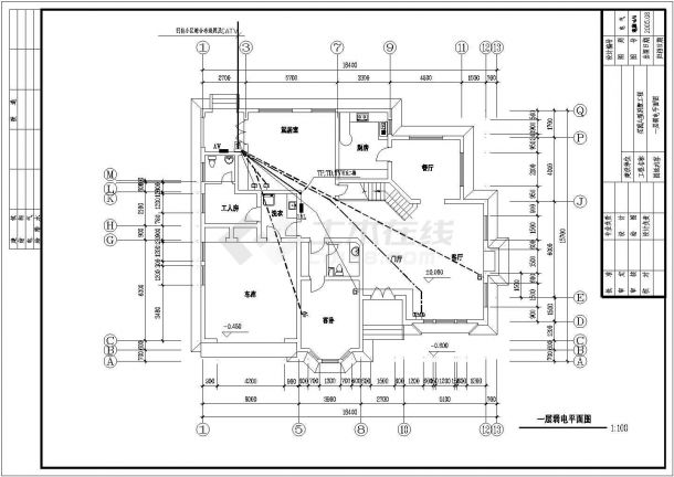 410平米2层花园独栋别墅电气设计CAD施工图-图一