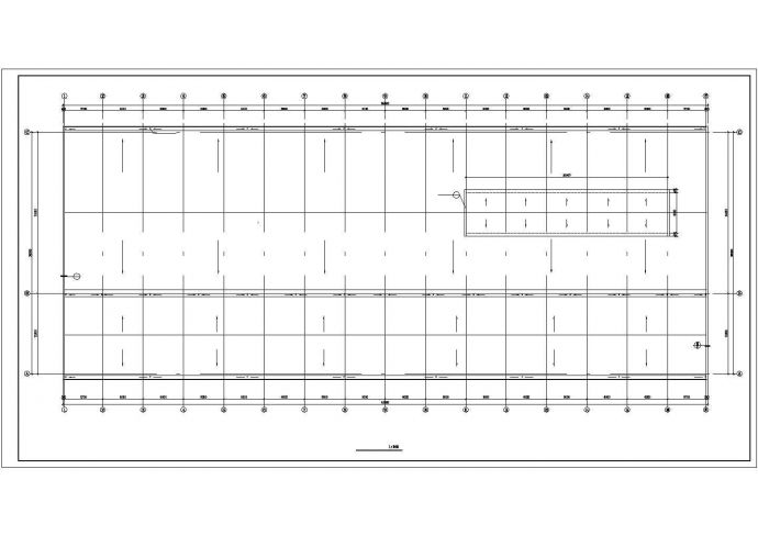 东莞市某大型工厂3500平米单层混凝土排架结构连跨厂房建筑设计CAD图纸_图1