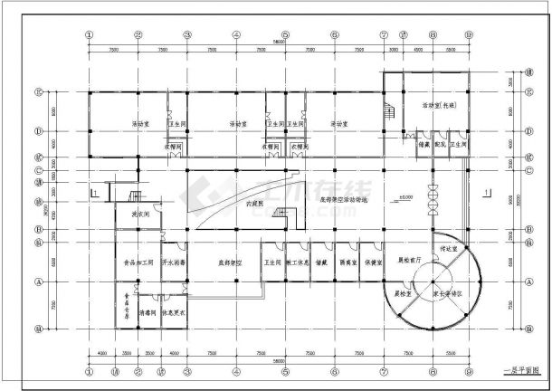 某地区幼儿园建筑详细CAD基础详图-图二