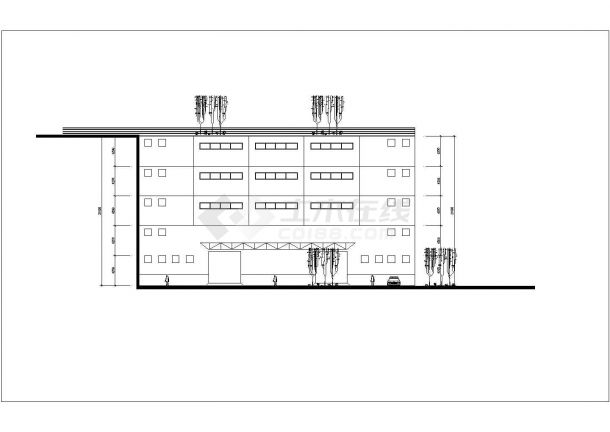 合肥市某工业区2.5万平米五层框架结构拼装车间平立面设计CAD图纸-图一