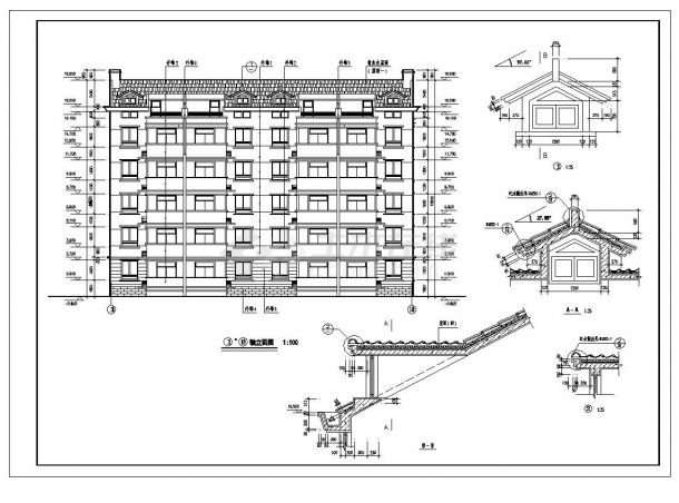 亳州某小学职工住宅楼改造施工图CAD参考详图-图一